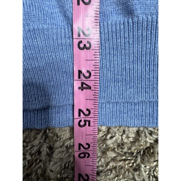 346 Brooks Brothers Stretch Sweater Mens Merino Wool V-Neck Blue Long Sleeve M - Picture 15 of 16